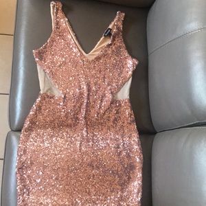 Pink Sequin Mini Dress